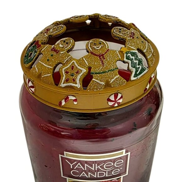2 Yankee Candle Gingerbread Man Illuma Lid Jar Topper Christmas Sugared Holiday - Picture 2 of 10
